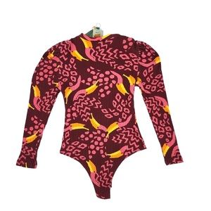 NEW Farm Rio Burgundy Toucanissimo Bodysuit